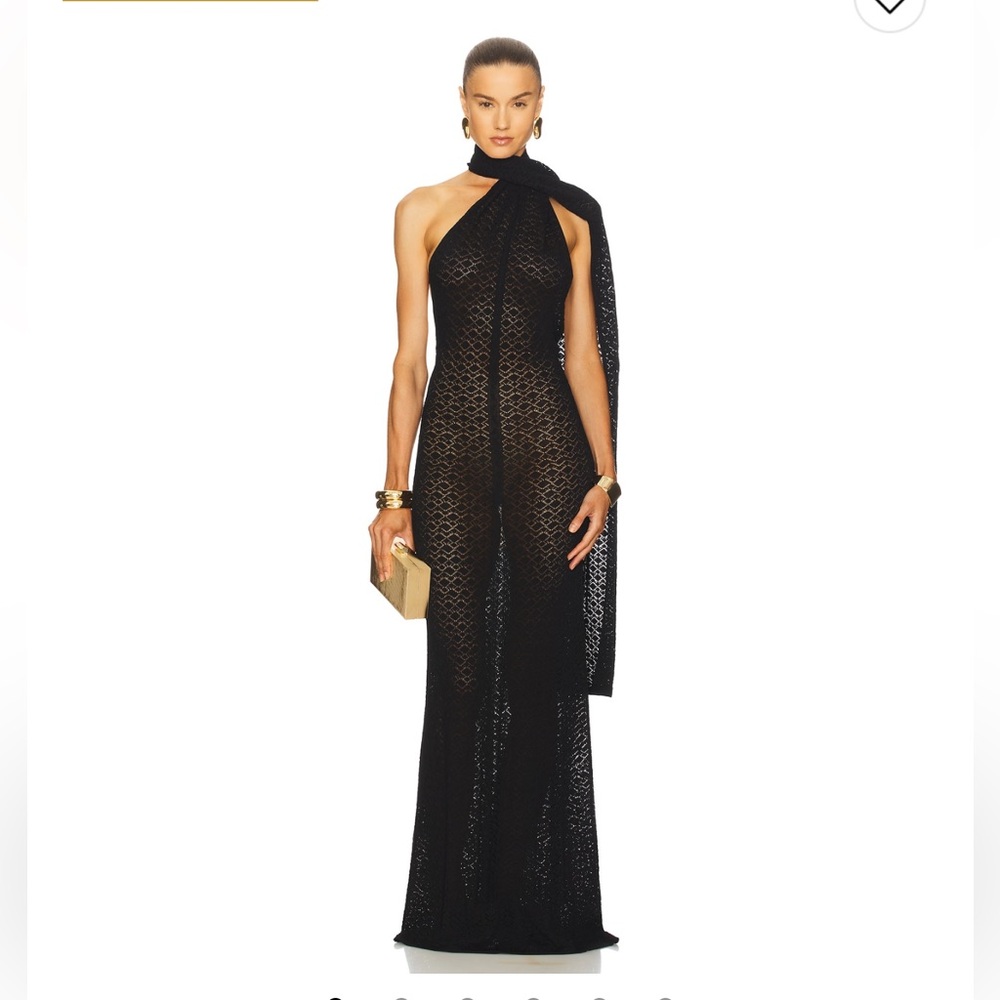 Helsa Robbyn Black Wrap Gown